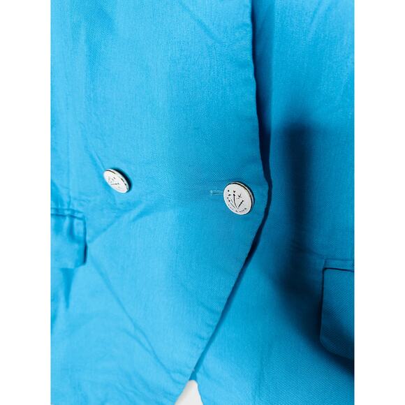 RAG & BONE Blue Linen Front Button Closure Fletcher Linen Blazer Coat Size 10 - Picture 7 of 16